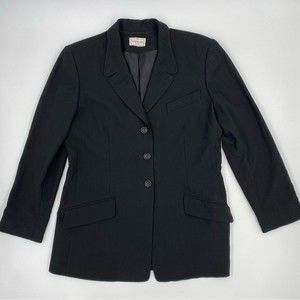 Vintage Henri Bendel black wool cashmere blazer women size 10